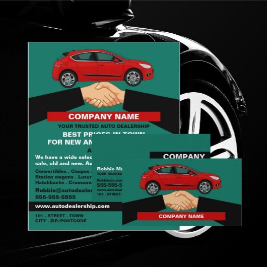 Handshake-Design, Auto-Vertriebswerbung Flyer