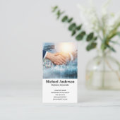 Handshake | Geschäft | Finanzwesen Visitenkarte (Stehend Vorderseite)