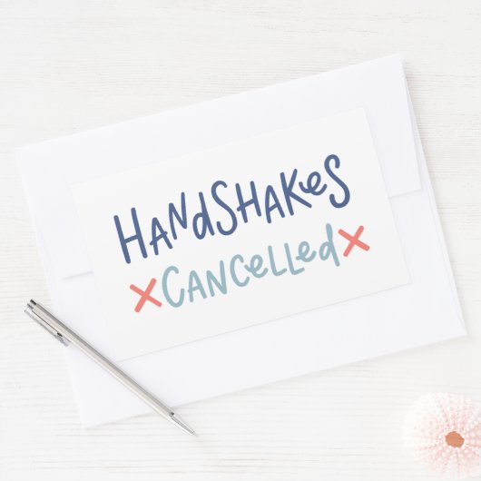 Handshakes abgebrochen rechteckiger aufkleber (Umschlag)