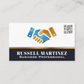 Handshaking-Logo | QR-Code Visitenkarte (Vorderseite)