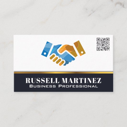 Handshaking-Logo | QR-Code Visitenkarte (Vorderseite)