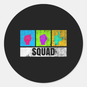 Handsignatur für Deaf Stolz und Deaf Awarene Runder Aufkleber