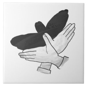 Handsilhouette Adler Fliese