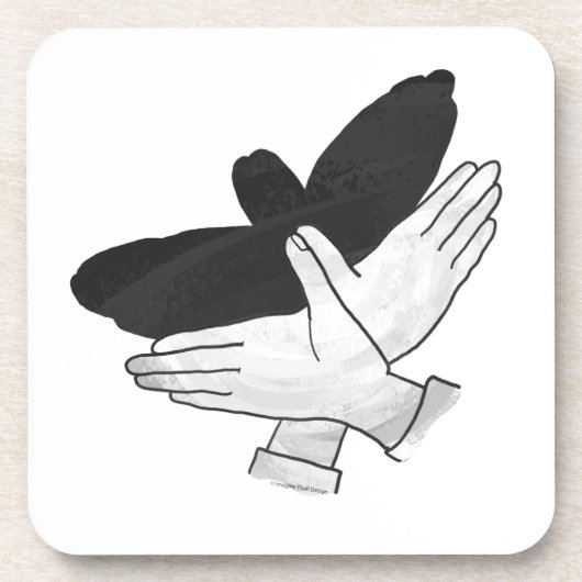 Handsilhouette Adler Getränkeuntersetzer (Vorderseite)