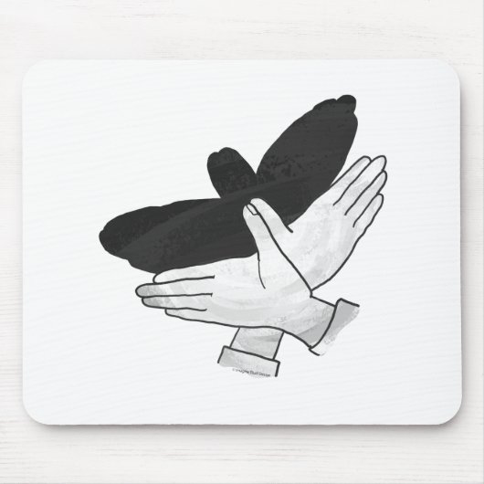 Handsilhouette Adler Mousepad (Vorne)