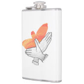 Handsilhouette Adler Orange Flachmann (Links)