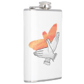 Handsilhouette Adler Orange Flachmann (Rechts)
