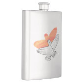 Handsilhouette Adler Orange Flachmann (Rechts)