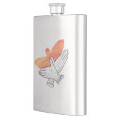 Handsilhouette Adler Orange Flachmann (Links)
