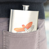 Handsilhouette Adler Orange Flachmann (Beispiel)