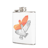 Handsilhouette Adler Orange Flachmann (Links)