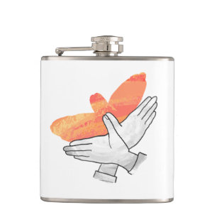 Handsilhouette Adler Orange Flachmann