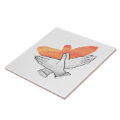 Handsilhouette Adler Orange Fliese (Seite)