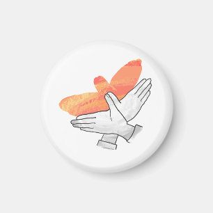 Handsilhouette Adler Orange Magnet