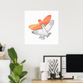 Handsilhouette Adler Orange Poster (Heimbüro)
