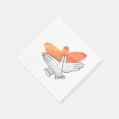 Handsilhouette Adler Orange Serviette (Ecke)
