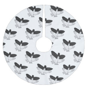 Handsilhouette Adler Polyester Weihnachtsbaumdecke