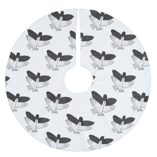 Handsilhouette Adler Polyester Weihnachtsbaumdecke (Vorderseite)