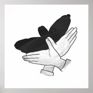 Handsilhouette Adler Poster