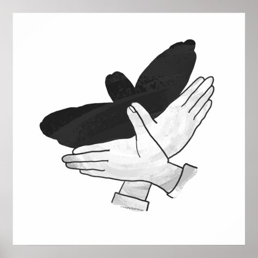 Handsilhouette Adler Poster (Vorne)
