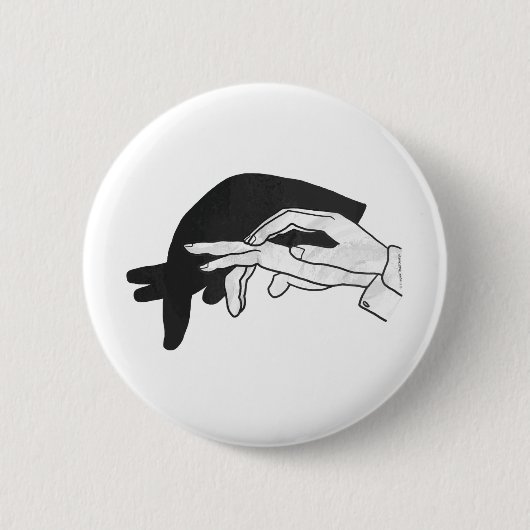 Handsilhouette Ameisenbär Button (Vorderseite)