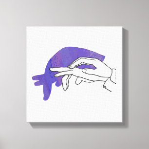 Handsilhouette Ameisenbär Lila Leinwanddruck