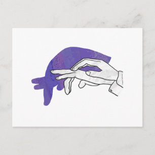 Handsilhouette Ameisenbär Lila Postkarte