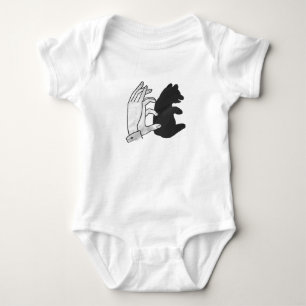 Handsilhouette Bärenjunges Baby Strampler