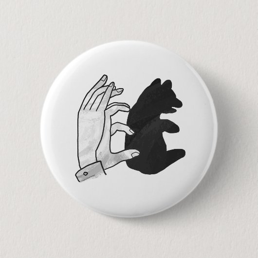 Handsilhouette Bärenjunges Button (Vorderseite)