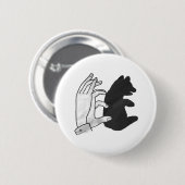 Handsilhouette Bärenjunges Button (Vorne & Hinten)