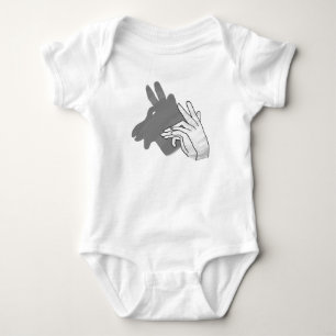 Handsilhouette Billy Ziegen Grau Baby Strampler