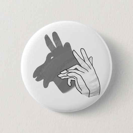 Handsilhouette Billy Ziegen Grau Button (Vorderseite)