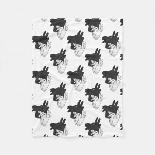 Handsilhouette Billy Ziegen Grau Fleecedecke