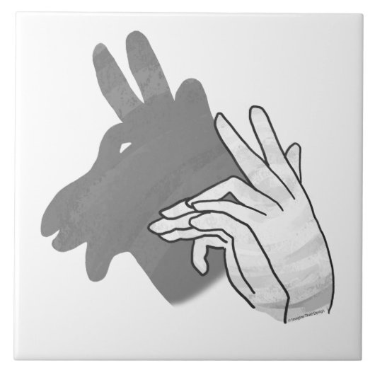 Handsilhouette Billy Ziegen Grau Fliese (Vorderseite)