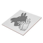 Handsilhouette Billy Ziegen Grau Fliese (Seite)