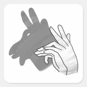 Handsilhouette Billy Ziegen Grau Quadratischer Aufkleber