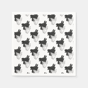 HandSilhouette-Billy-Ziegen-Grau Serviette