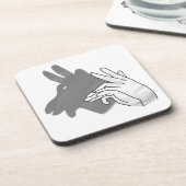 Handsilhouette Billy Ziegen Grau Untersetzer (Linke Seite)