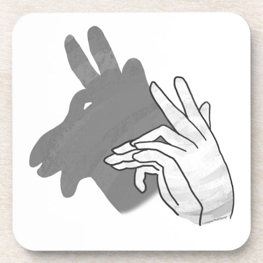 Handsilhouette Billy Ziegen Grau Untersetzer (Vorderseite)