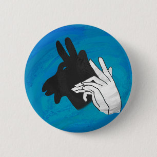 Handsilhouette Billy Ziegenbock Blau Button