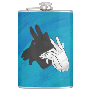 Handsilhouette Billy Ziegenbock Blau Flachmann