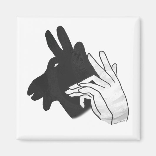 Handsilhouette Billy Ziegenbock Magnet (Vorne)