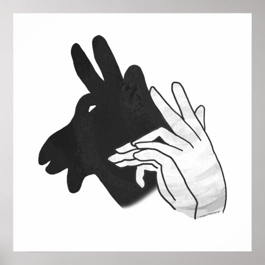 Handsilhouette Billy Ziegenbock Poster (Vorne)