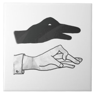 Handsilhouette Ente Fliese