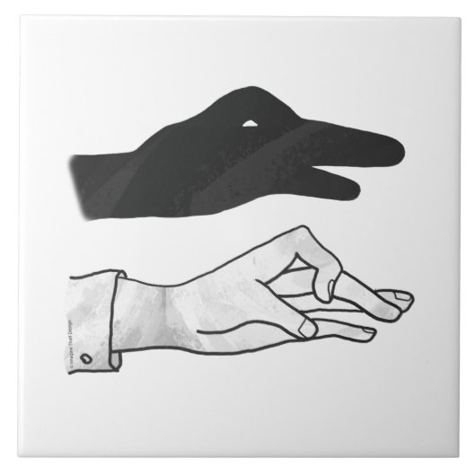 Handsilhouette Ente Fliese (Vorderseite)