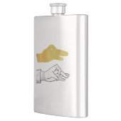 Handsilhouette Ente Gelb Flachmann (Links)