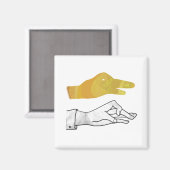 Handsilhouette Ente Gelb Magnet (Vorderseite/Rückseite)