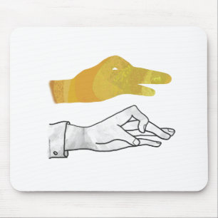Handsilhouette Ente Gelb Mousepad