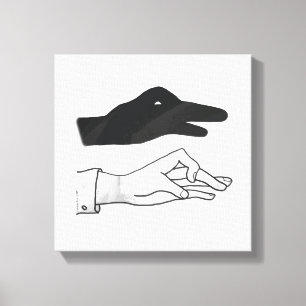 Handsilhouette Ente Leinwanddruck