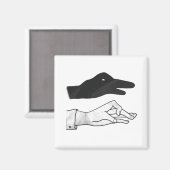 Handsilhouette Ente Magnet (Vorderseite/Rückseite)